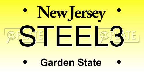 STEEL3 New Jersey License Plate