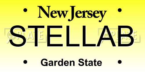 STELLAB New Jersey License Plate