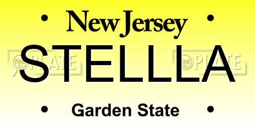 STELLLA New Jersey License Plate