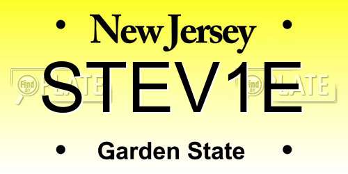 STEV1E New Jersey License Plate
