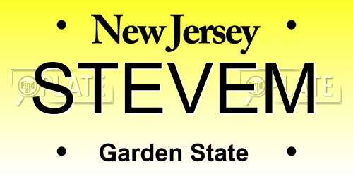 STEVEM New Jersey License Plate