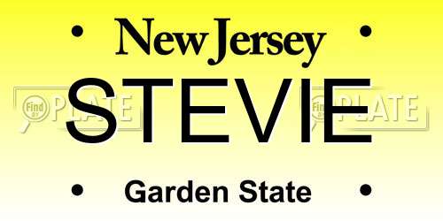 STEVIE New Jersey License Plate