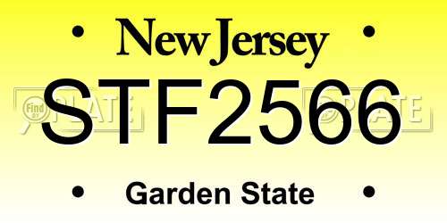 STF2566 New Jersey License Plate