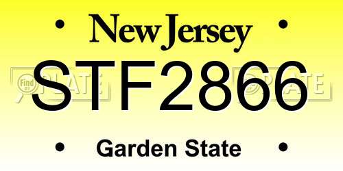 STF2866 New Jersey License Plate