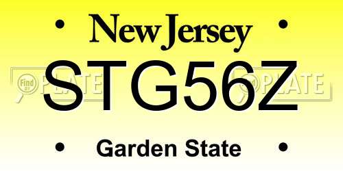 STG56Z New Jersey License Plate