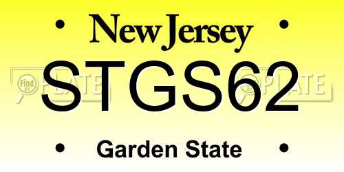 STGS62 New Jersey License Plate