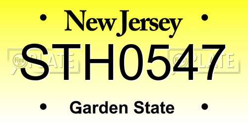 STH0547 New Jersey License Plate