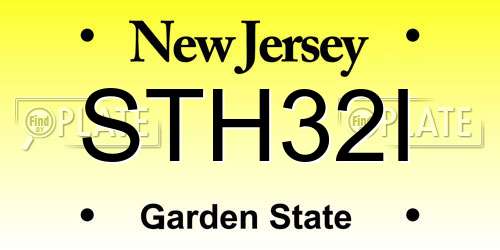 STH32I New Jersey License Plate