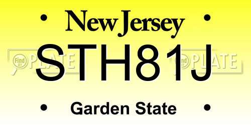 STH81J New Jersey License Plate