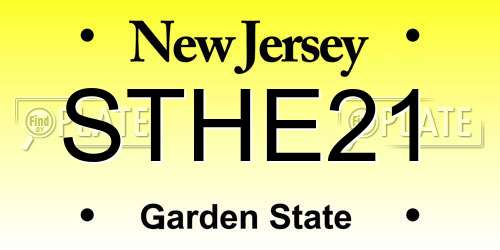 STHE21 New Jersey License Plate