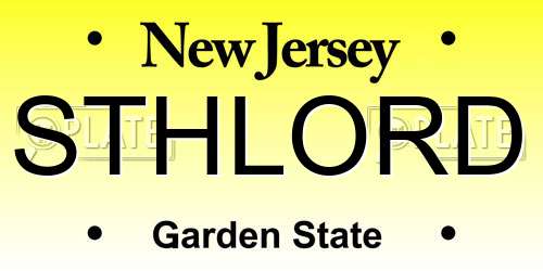 STHLORD New Jersey License Plate