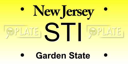 STI New Jersey License Plate