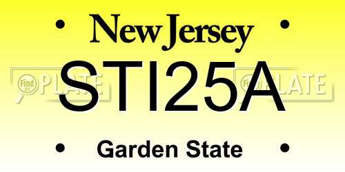 STI25A New Jersey License Plate