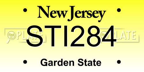 STI284 New Jersey License Plate