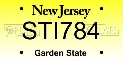 STI784 New Jersey License Plate