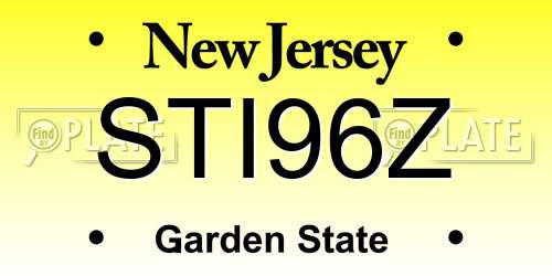 STI96Z New Jersey License Plate