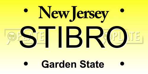 STIBRO New Jersey License Plate