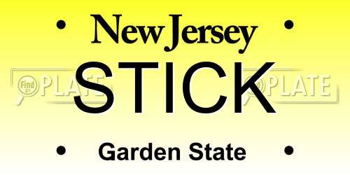 STICK New Jersey License Plate