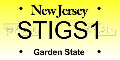 STIGS1 New Jersey License Plate