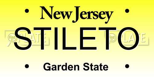 STILETO New Jersey License Plate