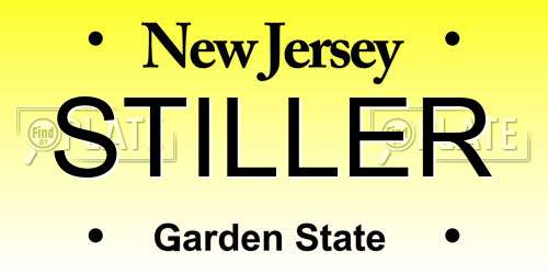 STILLER New Jersey License Plate