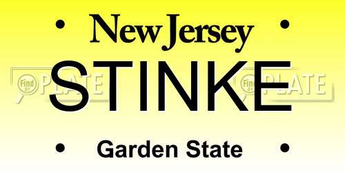 STINKE New Jersey License Plate