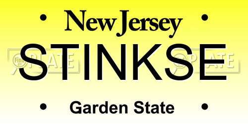 STINKSE New Jersey License Plate