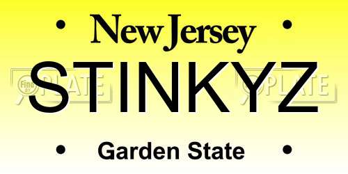 STINKYZ New Jersey License Plate