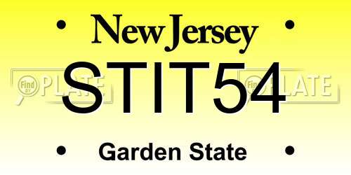STIT54 New Jersey License Plate