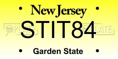 STIT84 New Jersey License Plate
