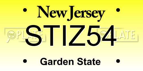 STIZ54 New Jersey License Plate