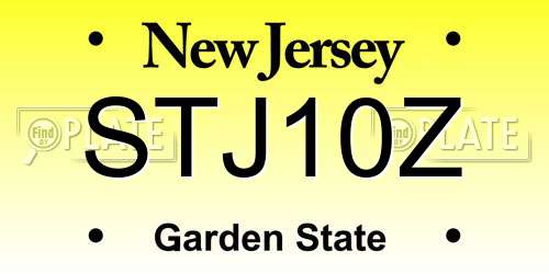 STJ10Z New Jersey License Plate
