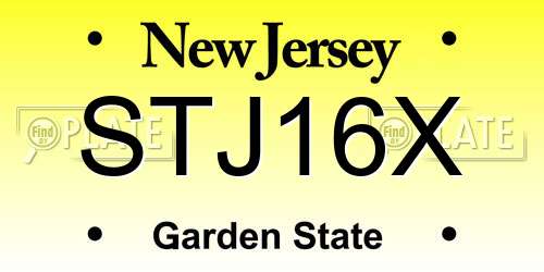 STJ16X New Jersey License Plate
