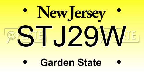 STJ29W New Jersey License Plate