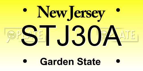 STJ30A New Jersey License Plate