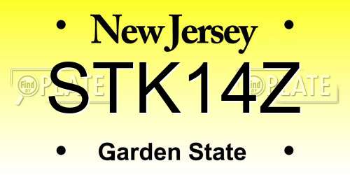 STK14Z New Jersey License Plate