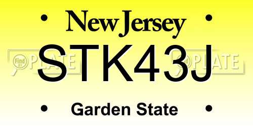 STK43J New Jersey License Plate