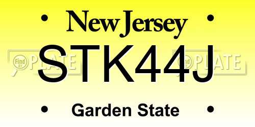 STK44J New Jersey License Plate