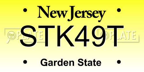 STK49T New Jersey License Plate