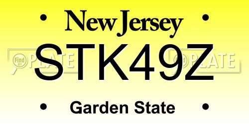 STK49Z New Jersey License Plate