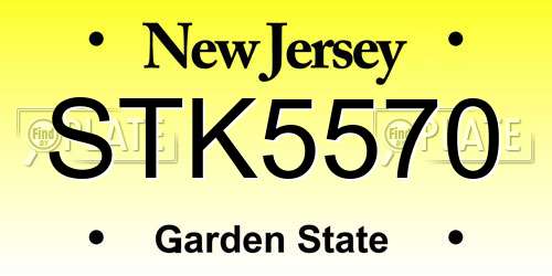 STK5570 New Jersey License Plate