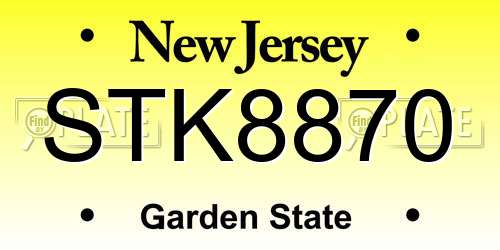 STK8870 New Jersey License Plate