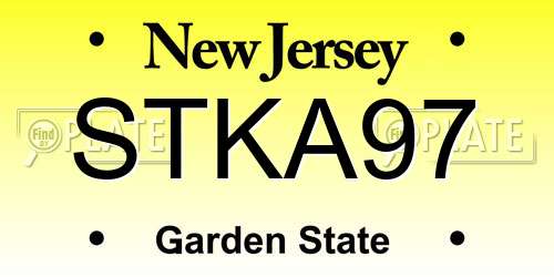 STKA97 New Jersey License Plate