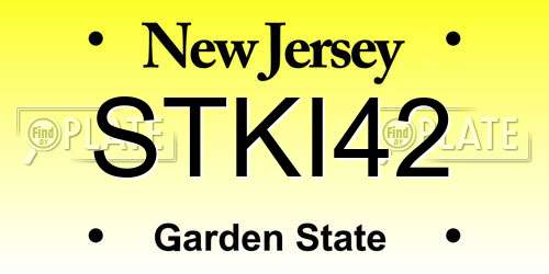 STKI42 New Jersey License Plate