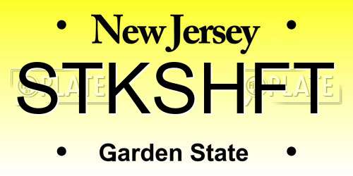 STKSHFT New Jersey License Plate