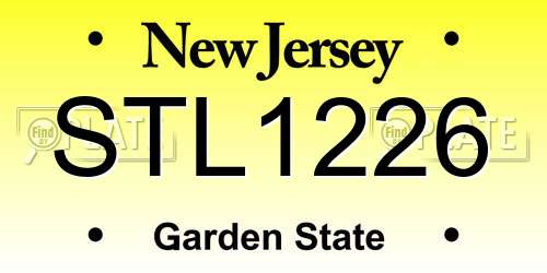 STL1226 New Jersey License Plate