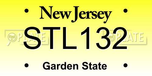 STL132 New Jersey License Plate