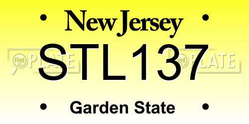 STL137 New Jersey License Plate