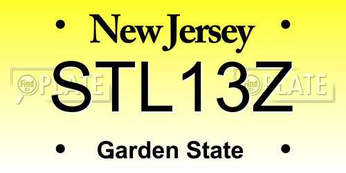 STL13Z New Jersey License Plate