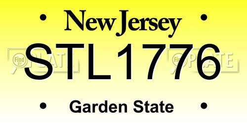 STL1776 New Jersey License Plate